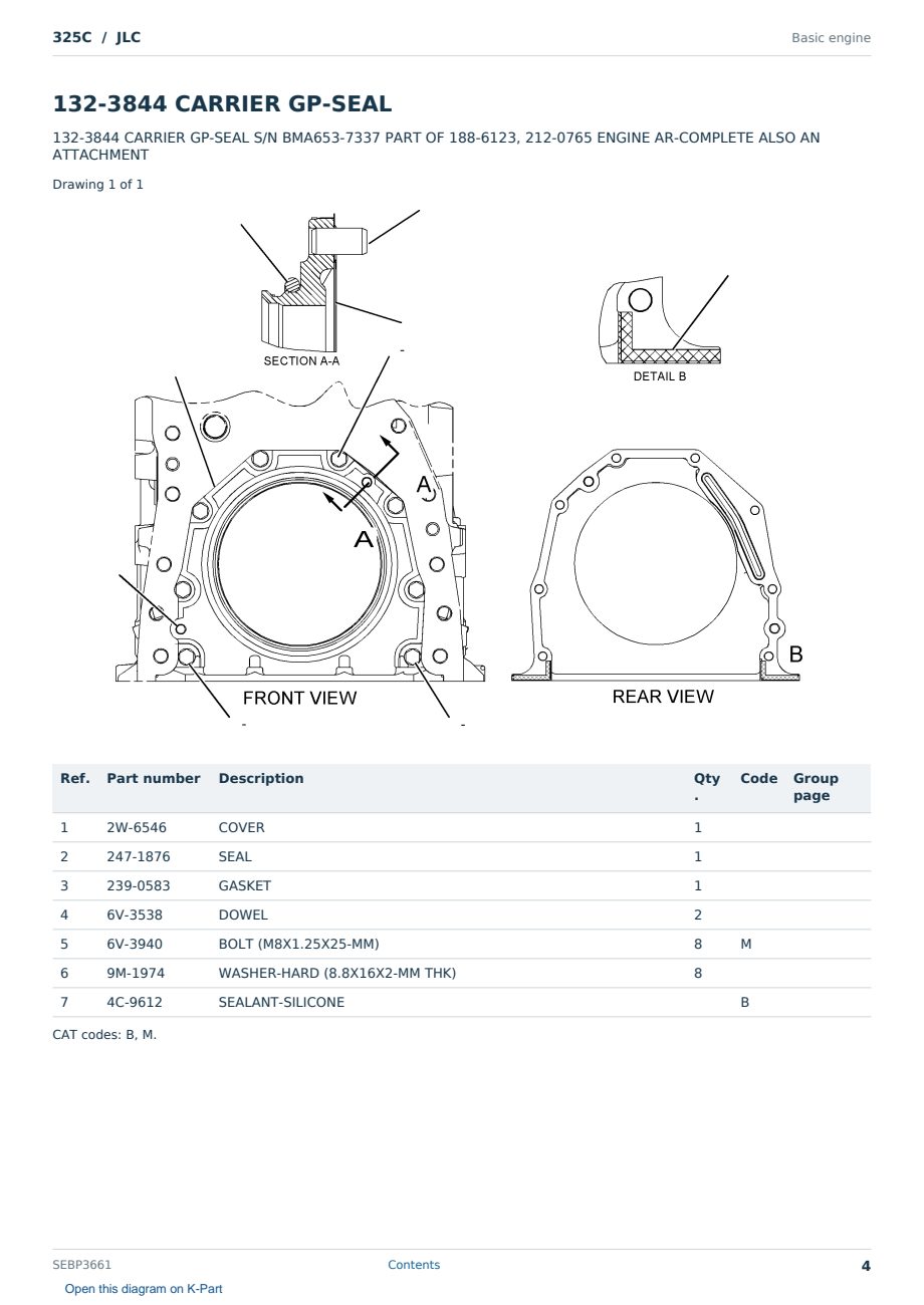Caterpillar 325C S/N JLC Partsbook SEBP3661 (English) - sample page 4 of 10 Caterpillar 325C S/N JLC Partsbook SEBP3661 (English) - sample page 4 of 10