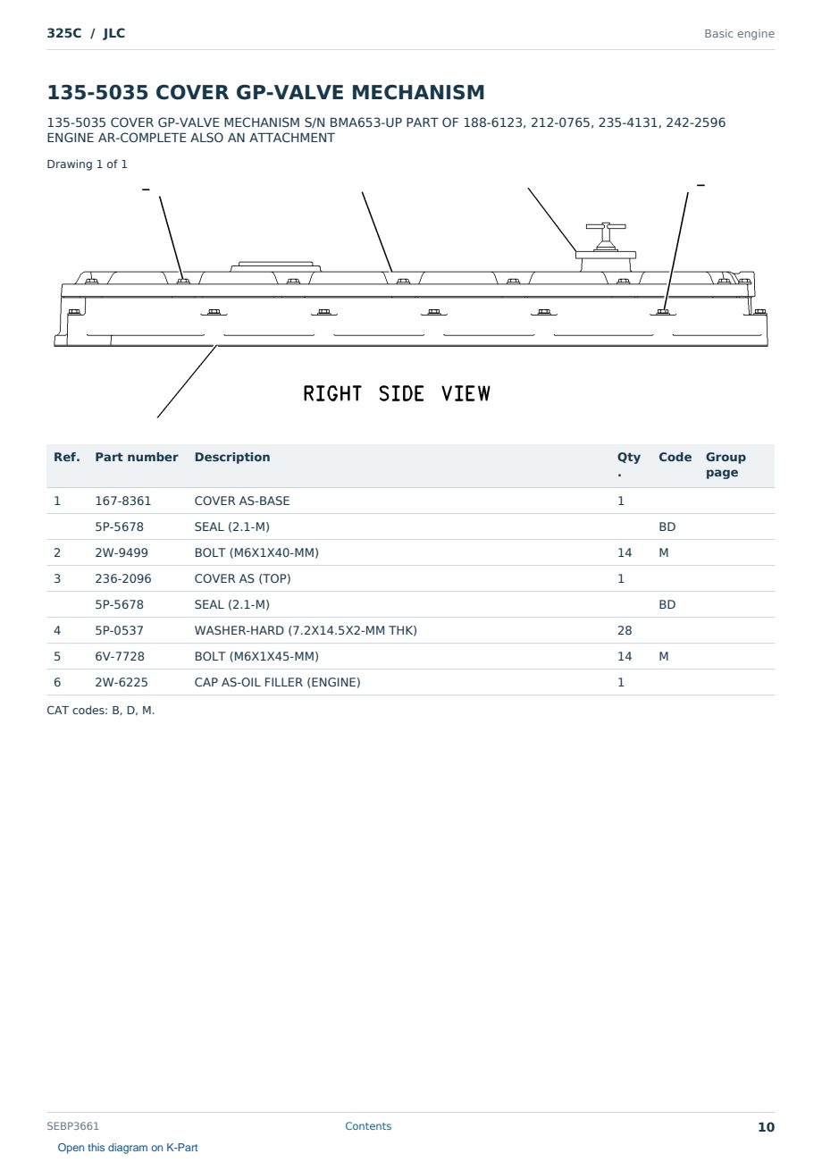 Caterpillar 325C S/N JLC Partsbook SEBP3661 (English) - sample page 10 of 10 Caterpillar 325C S/N JLC Partsbook SEBP3661 (English) - sample page 10 of 10