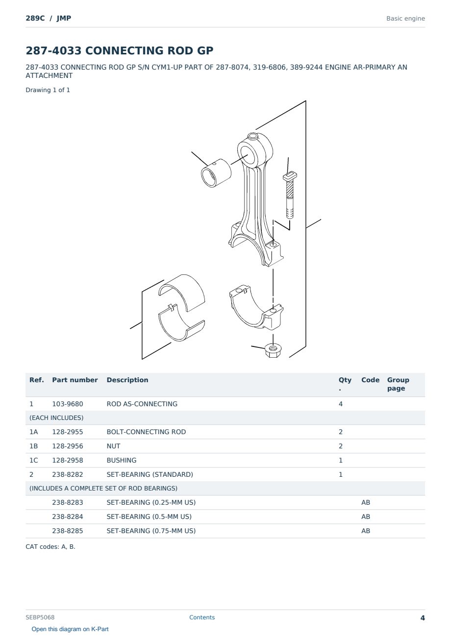 Caterpillar 289C S/N JMP Partsbook SEBP5068 (English) - sample page 4 of 10 Caterpillar 289C S/N JMP Partsbook SEBP5068 (English) - sample page 4 of 10