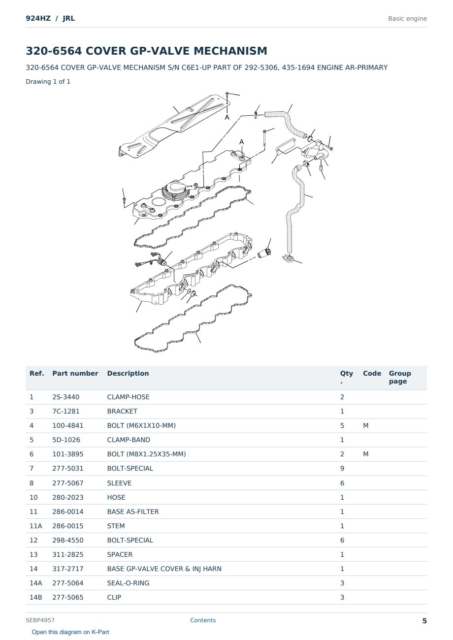 Caterpillar 924HZ S/N JRL Partsbook SEBP4957 (English) - sample page 5 of 10 Caterpillar 924HZ S/N JRL Partsbook SEBP4957 (English) - sample page 5 of 10
