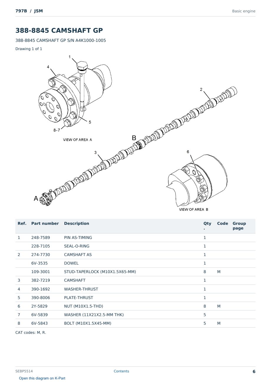 Caterpillar 797B S/N JSM Partsbook SEBP5514 (English) - sample page 6 of 10 Caterpillar 797B S/N JSM Partsbook SEBP5514 (English) - sample page 6 of 10