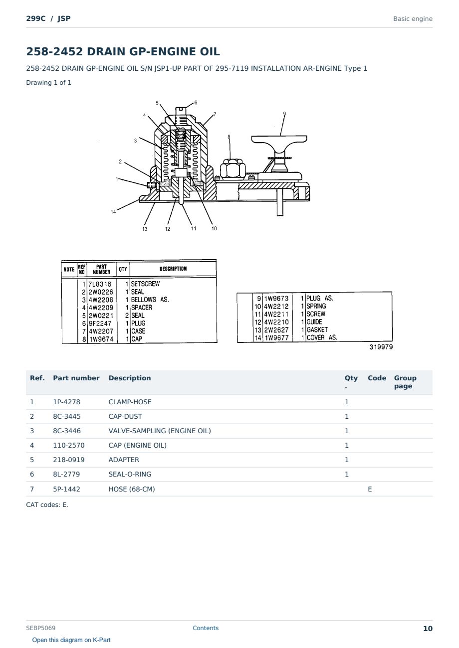 Caterpillar 299C S/N JSP Partsbook SEBP5069 (English) - sample page 10 of 10 Caterpillar 299C S/N JSP Partsbook SEBP5069 (English) - sample page 10 of 10