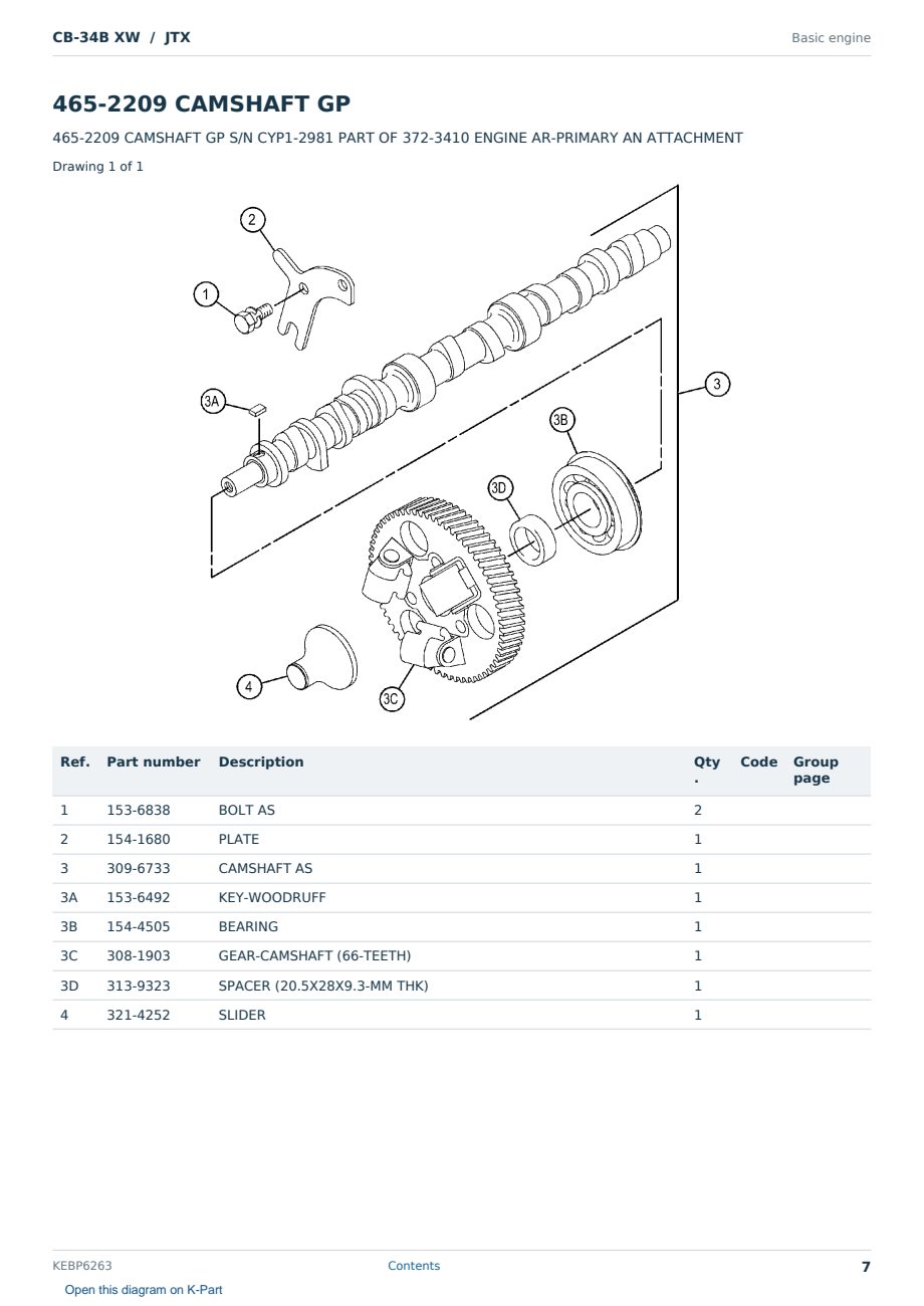 Caterpillar CB-34B XW S/N JTX Partsbook KEBP6263 (English) - sample page 7 of 10 Caterpillar CB-34B XW S/N JTX Partsbook KEBP6263 (English) - sample page 7 of 10