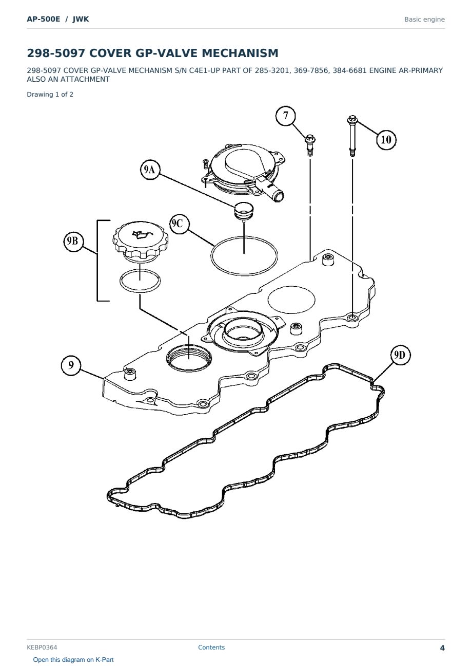 Caterpillar AP-500E S/N JWK Partsbook KEBP0364 (English) - sample page 4 of 10 Caterpillar AP-500E S/N JWK Partsbook KEBP0364 (English) - sample page 4 of 10