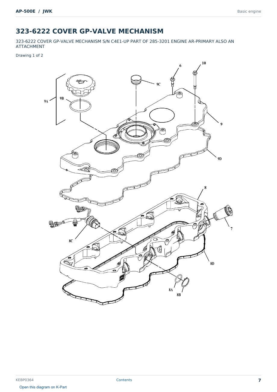 Caterpillar AP-500E S/N JWK Partsbook KEBP0364 (English) - sample page 7 of 10 Caterpillar AP-500E S/N JWK Partsbook KEBP0364 (English) - sample page 7 of 10
