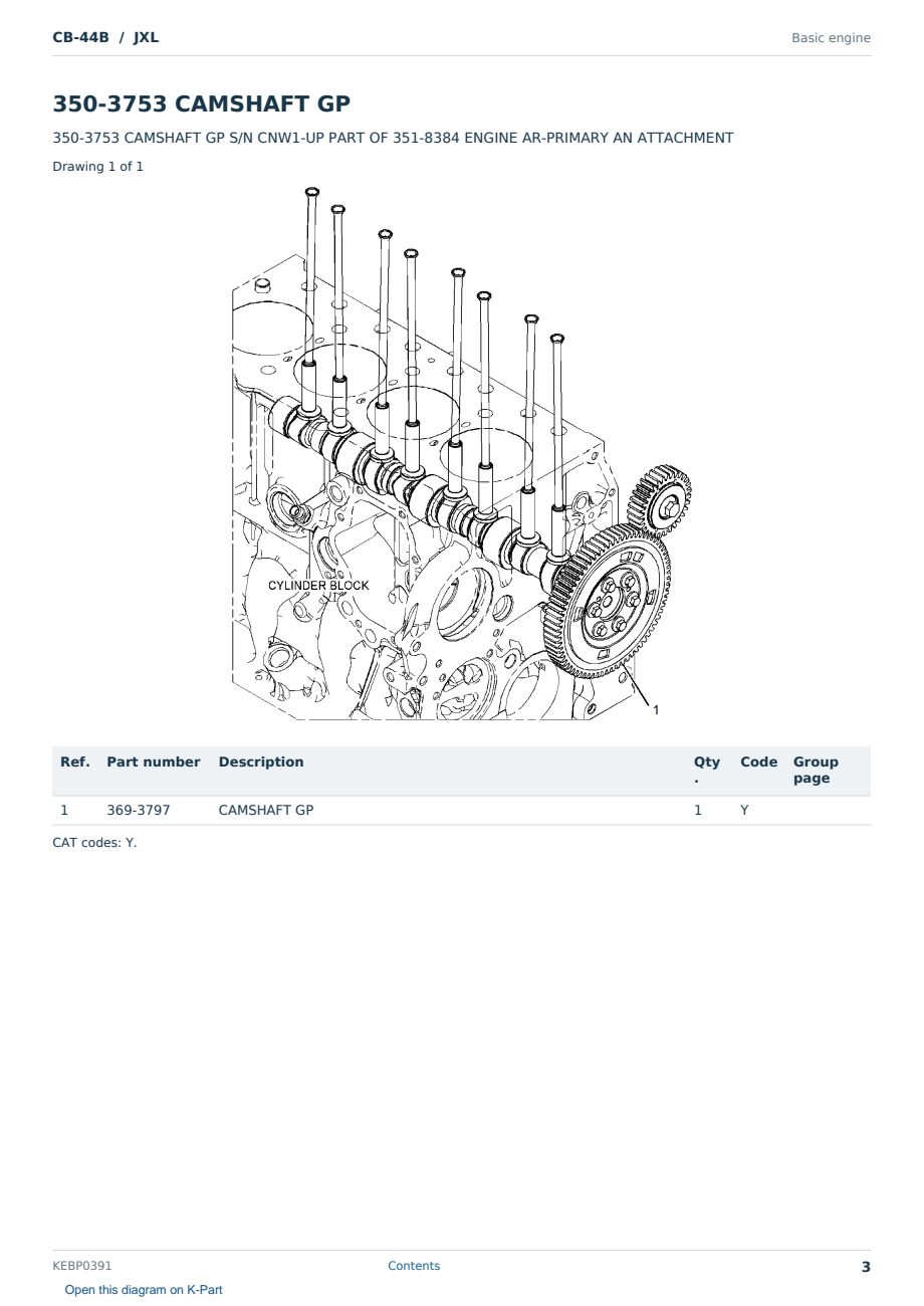 Caterpillar CB-44B S/N JXL Partsbook KEBP0391 (English) - sample page 3 of 10 Caterpillar CB-44B S/N JXL Partsbook KEBP0391 (English) - sample page 3 of 10
