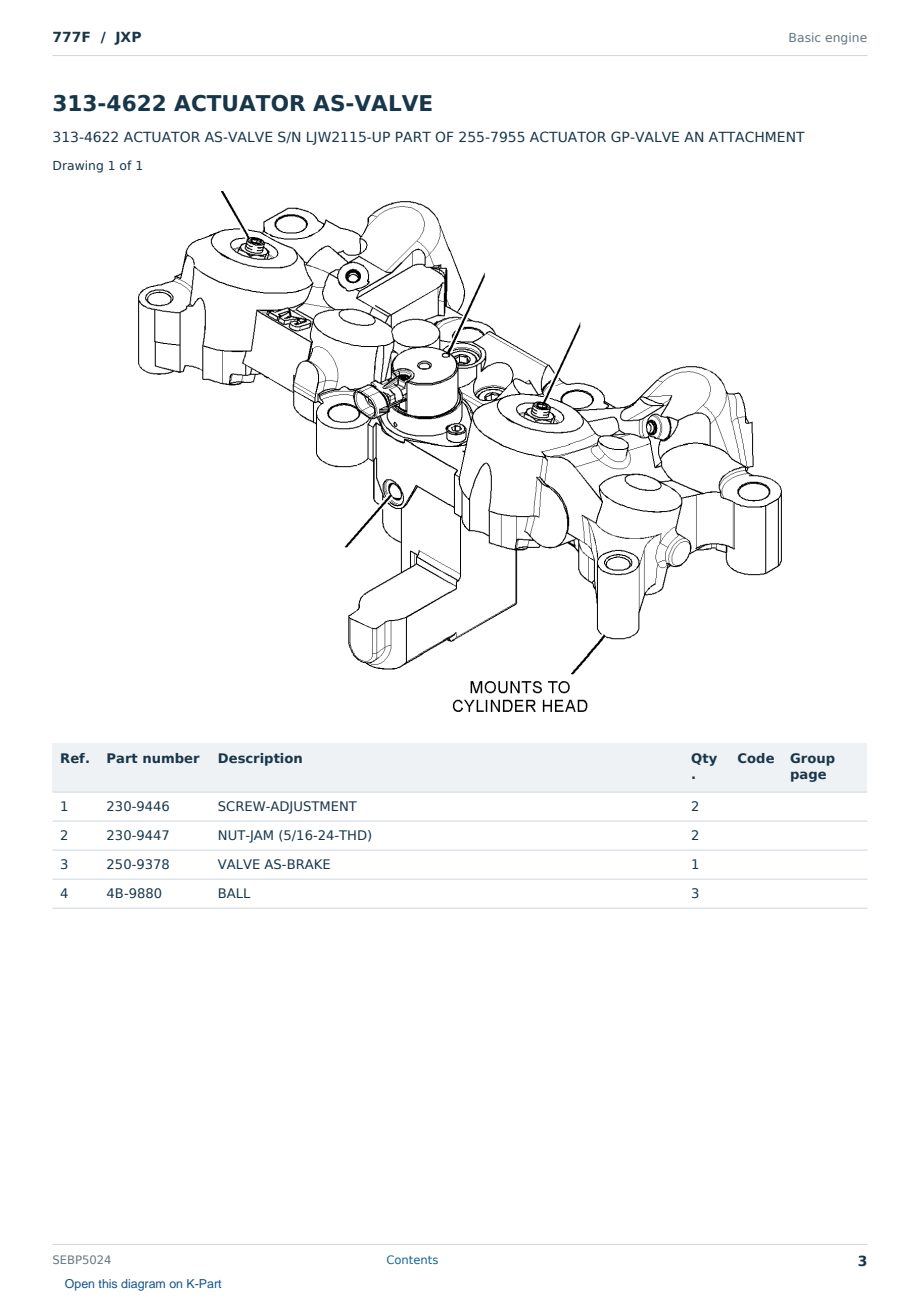 Caterpillar 777F S/N JXP Partsbook SEBP5024 (English) - sample page 3 of 10 Caterpillar 777F S/N JXP Partsbook SEBP5024 (English) - sample page 3 of 10