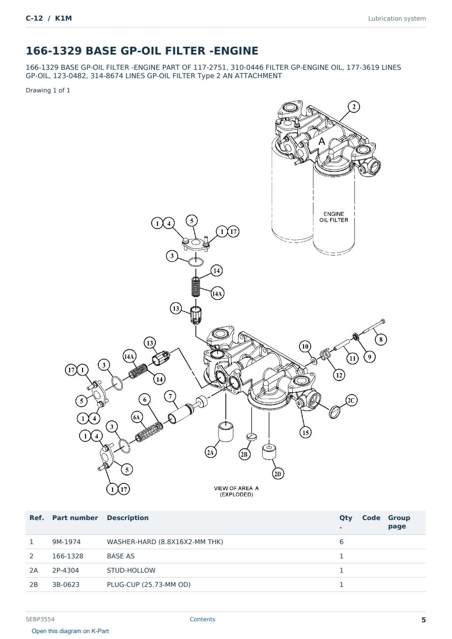 Caterpillar C-12 S/N K1M Partsbook SEBP3554 (English) - sample page 5 of 10 Caterpillar C-12 S/N K1M Partsbook SEBP3554 (English) - sample page 5 of 10