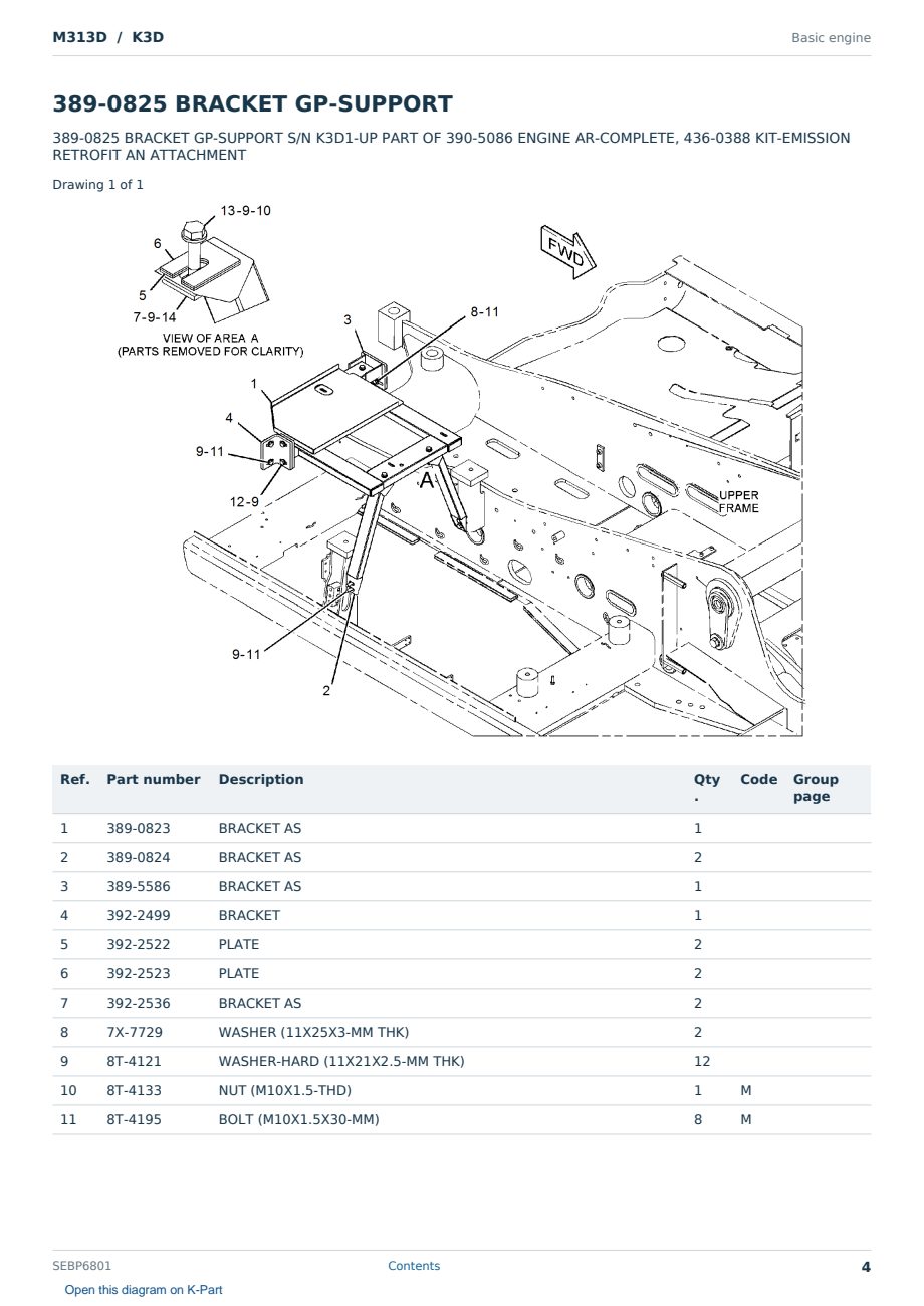 Caterpillar M313D S/N K3D Partsbook SEBP6801 (English) - sample page 4 of 10 Caterpillar M313D S/N K3D Partsbook SEBP6801 (English) - sample page 4 of 10
