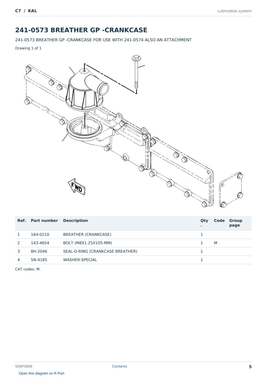 Caterpillar C7 S/N KAL Partsbook SEBP3809 (English) - sample page 5 of 10 Caterpillar C7 S/N KAL Partsbook SEBP3809 (English) - sample page 5 of 10