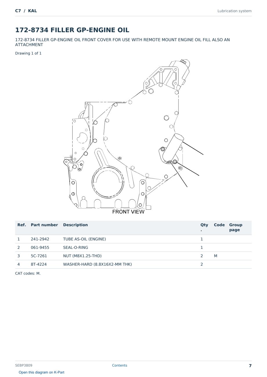 Caterpillar C7 S/N KAL Partsbook SEBP3809 (English) - sample page 7 of 10 Caterpillar C7 S/N KAL Partsbook SEBP3809 (English) - sample page 7 of 10