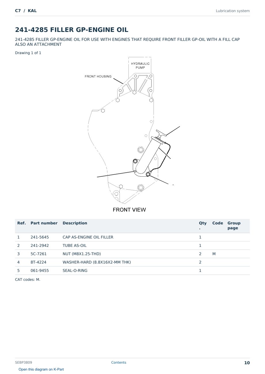Caterpillar C7 S/N KAL Partsbook SEBP3809 (English) - sample page 10 of 10 Caterpillar C7 S/N KAL Partsbook SEBP3809 (English) - sample page 10 of 10