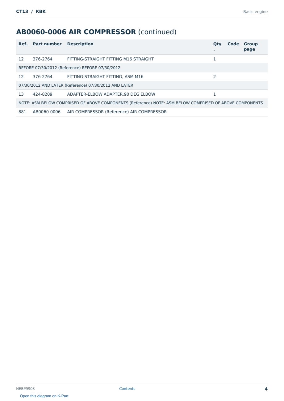 Caterpillar CT13 S/N KBK Partsbook NEBP9903 (English) - sample page 4 of 10 Caterpillar CT13 S/N KBK Partsbook NEBP9903 (English) - sample page 4 of 10