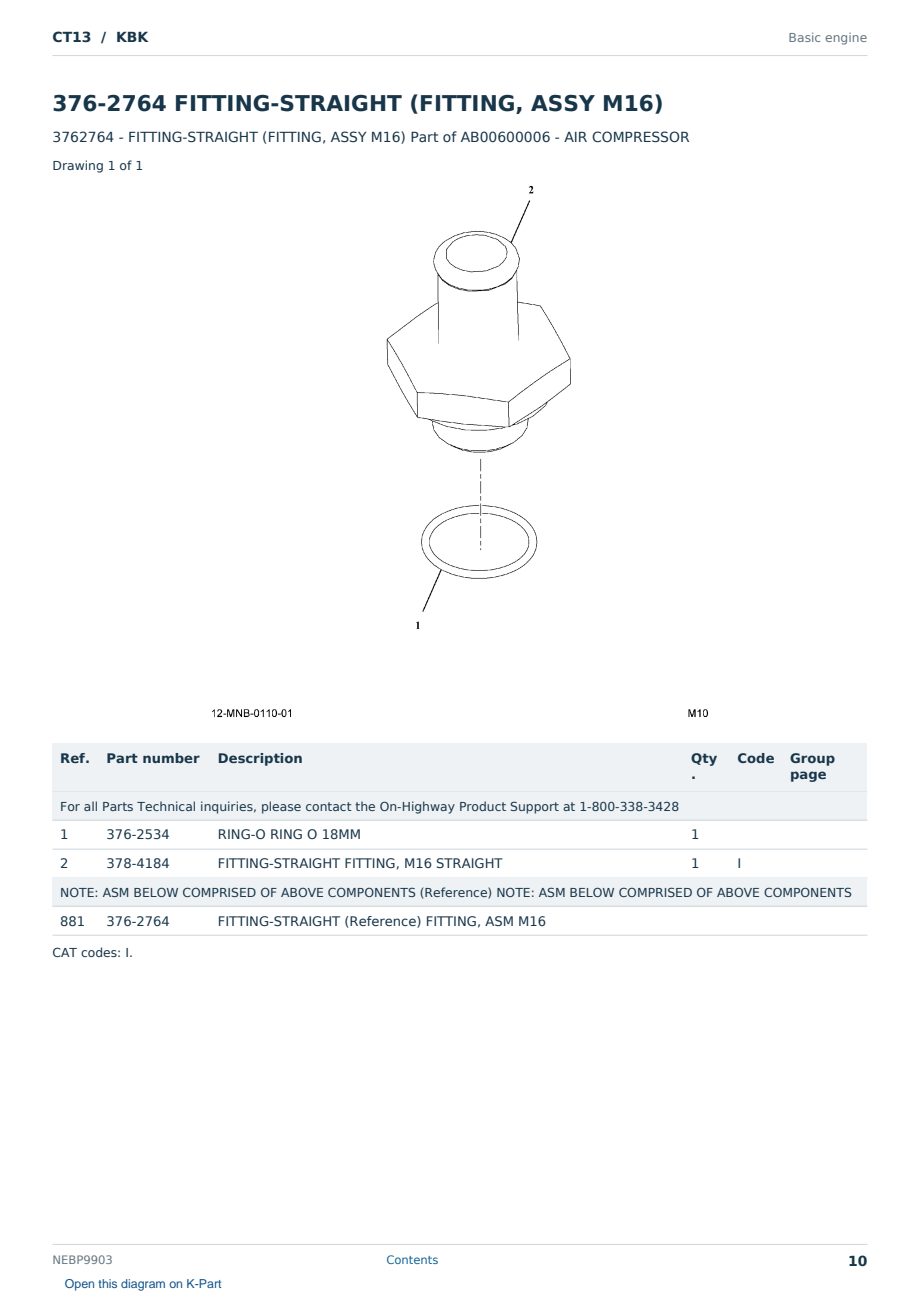 Caterpillar CT13 S/N KBK Partsbook NEBP9903 (English) - sample page 10 of 10 Caterpillar CT13 S/N KBK Partsbook NEBP9903 (English) - sample page 10 of 10