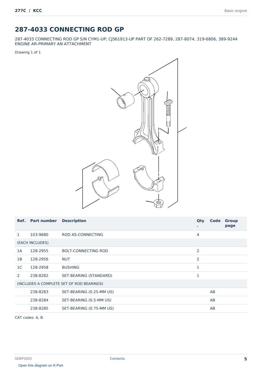 Caterpillar 277C S/N KCC Partsbook SEBP5003 (English) - sample page 5 of 10 Caterpillar 277C S/N KCC Partsbook SEBP5003 (English) - sample page 5 of 10