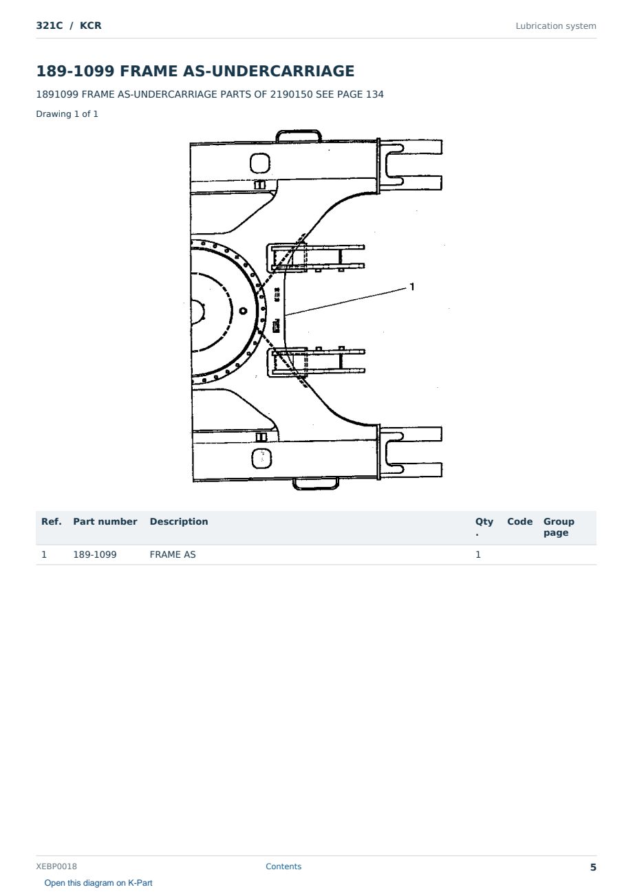Caterpillar 321C S/N KCR Partsbook XEBP0018 (English) - sample page 5 of 10 Caterpillar 321C S/N KCR Partsbook XEBP0018 (English) - sample page 5 of 10