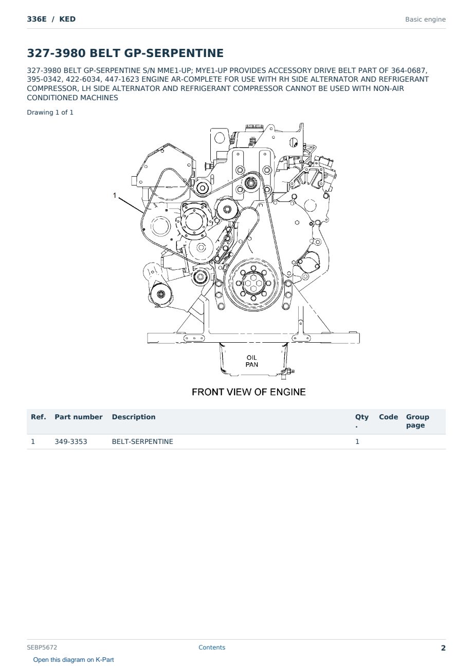 Caterpillar 336E S/N KED Partsbook SEBP5672 (English) - sample page 2 of 10 Caterpillar 336E S/N KED Partsbook SEBP5672 (English) - sample page 2 of 10