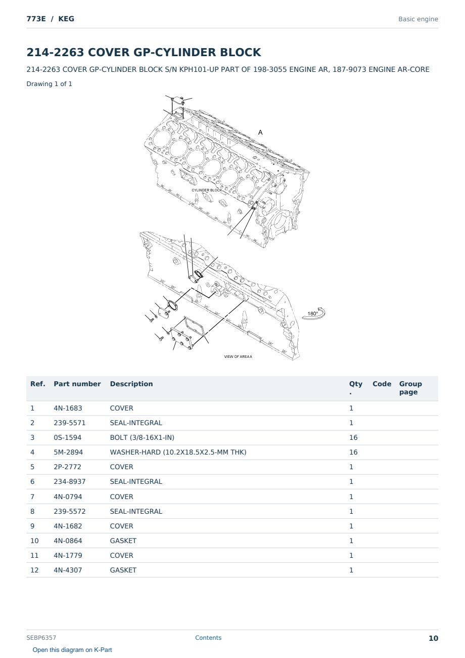 Caterpillar 773E S/N KEG Partsbook SEBP6357 (English) - sample page 10 of 10 Caterpillar 773E S/N KEG Partsbook SEBP6357 (English) - sample page 10 of 10