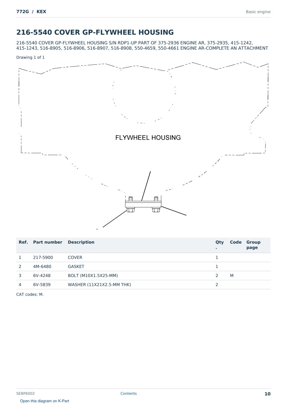 Caterpillar 772G S/N KEX Partsbook SEBP6002 (English) - sample page 10 of 10 Caterpillar 772G S/N KEX Partsbook SEBP6002 (English) - sample page 10 of 10