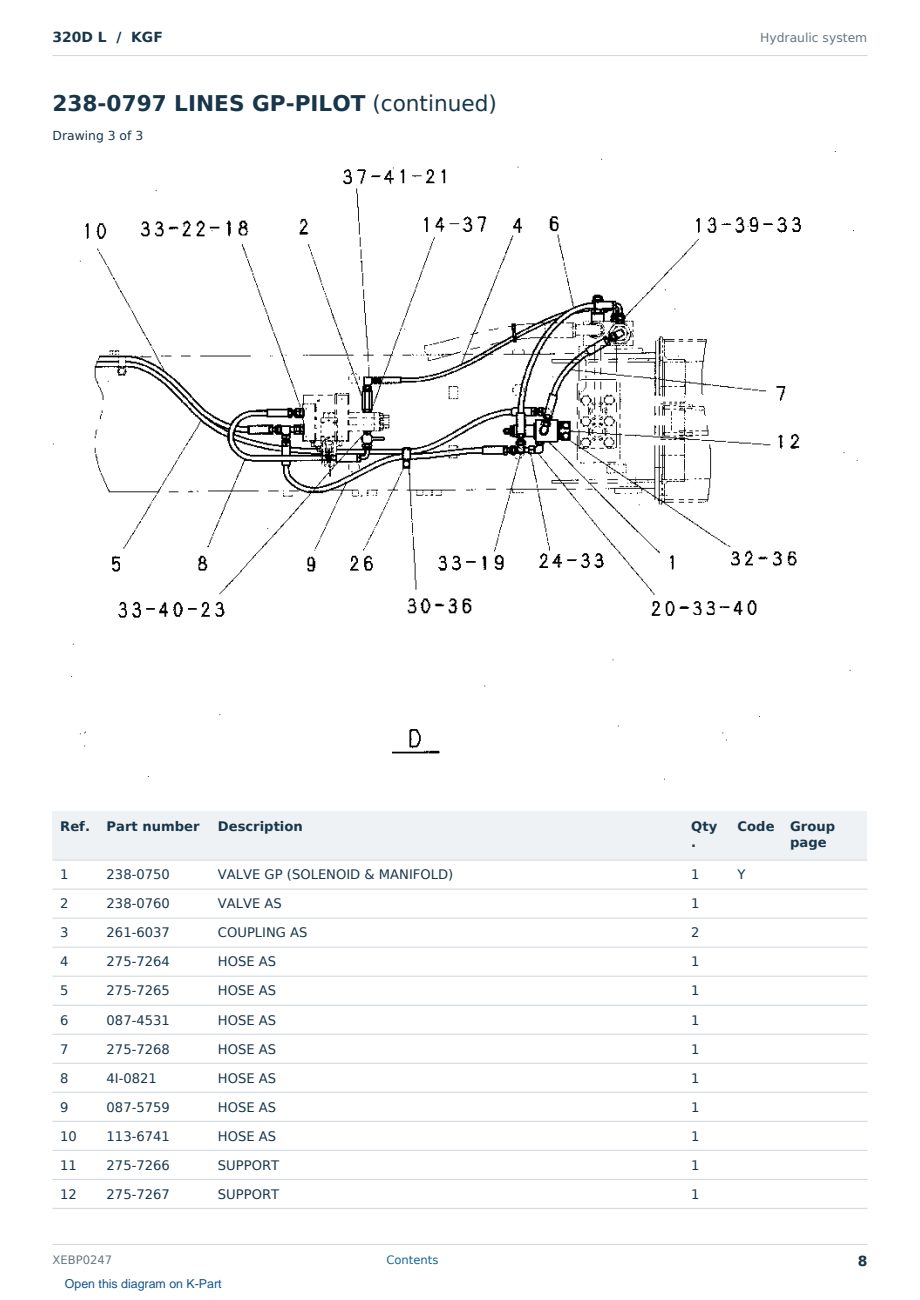 Caterpillar 320D L S/N KGF Partsbook XEBP0247 (English) - sample page 8 of 10 Caterpillar 320D L S/N KGF Partsbook XEBP0247 (English) - sample page 8 of 10