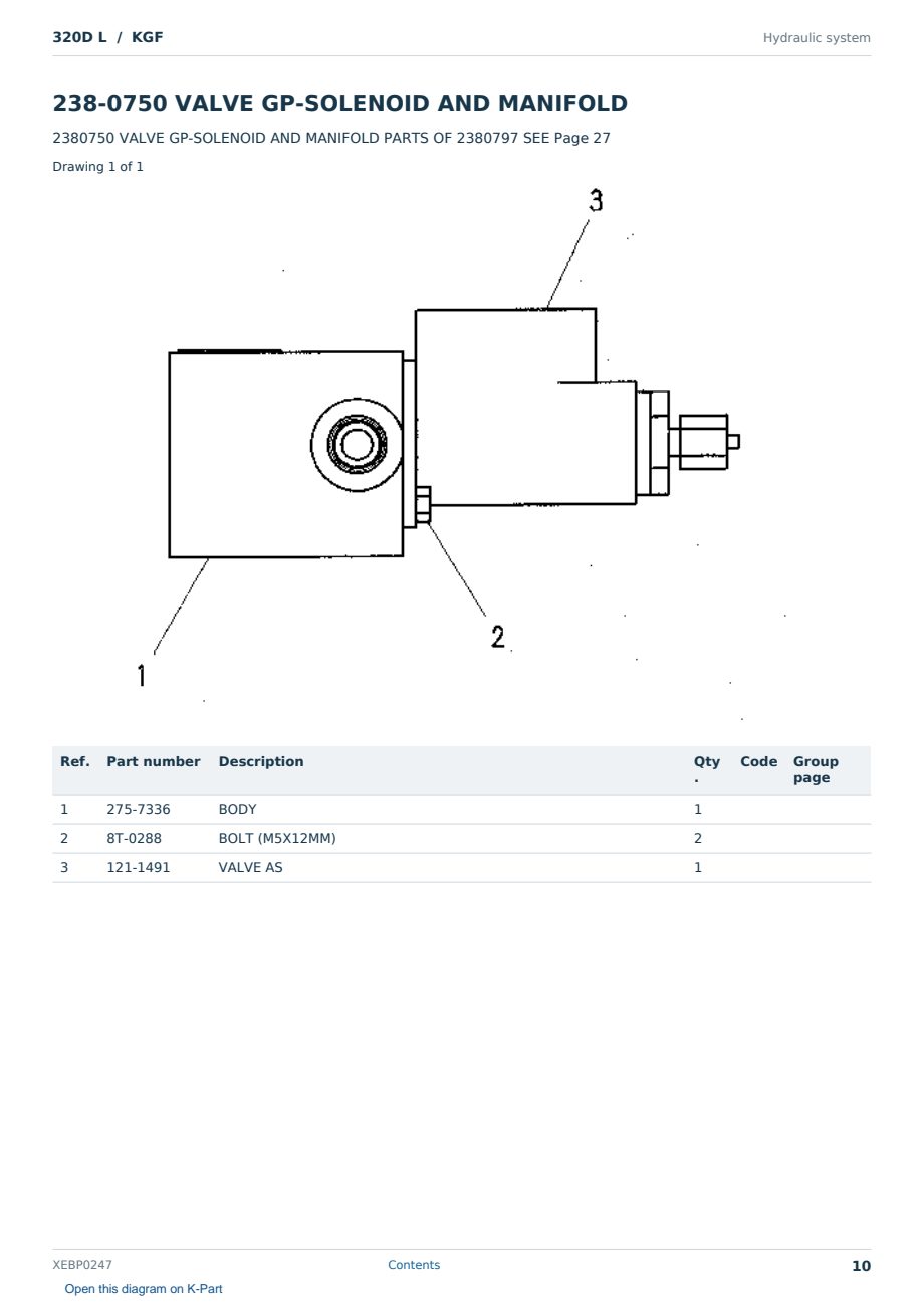 Caterpillar 320D L S/N KGF Partsbook XEBP0247 (English) - sample page 10 of 10 Caterpillar 320D L S/N KGF Partsbook XEBP0247 (English) - sample page 10 of 10