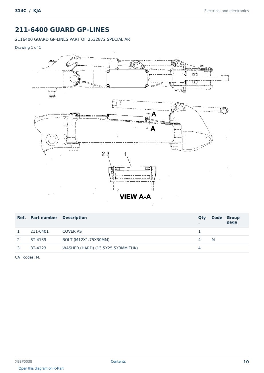 Caterpillar 314C S/N KJA Partsbook XEBP0038 (English) - sample page 10 of 10 Caterpillar 314C S/N KJA Partsbook XEBP0038 (English) - sample page 10 of 10