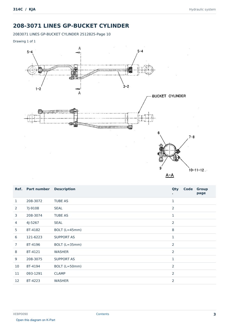 Caterpillar 314C S/N KJA Partsbook XEBP0090 (English) - sample page 3 of 10 Caterpillar 314C S/N KJA Partsbook XEBP0090 (English) - sample page 3 of 10
