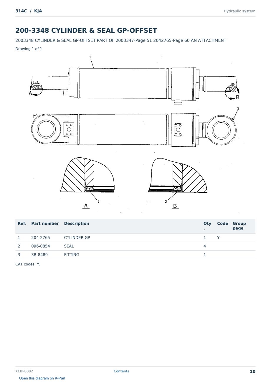 Caterpillar 314C S/N KJA Partsbook XEBP8082 (English) - sample page 10 of 10 Caterpillar 314C S/N KJA Partsbook XEBP8082 (English) - sample page 10 of 10