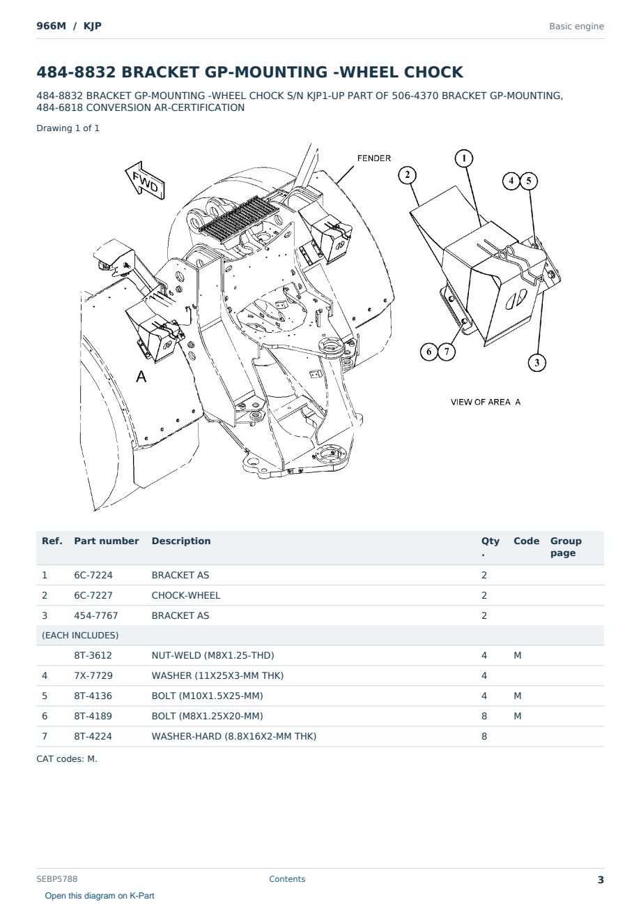 Caterpillar 966M S/N KJP Partsbook SEBP5788 (English) - sample page 3 of 10 Caterpillar 966M S/N KJP Partsbook SEBP5788 (English) - sample page 3 of 10