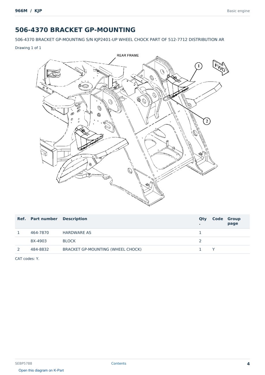 Caterpillar 966M S/N KJP Partsbook SEBP5788 (English) - sample page 4 of 10 Caterpillar 966M S/N KJP Partsbook SEBP5788 (English) - sample page 4 of 10