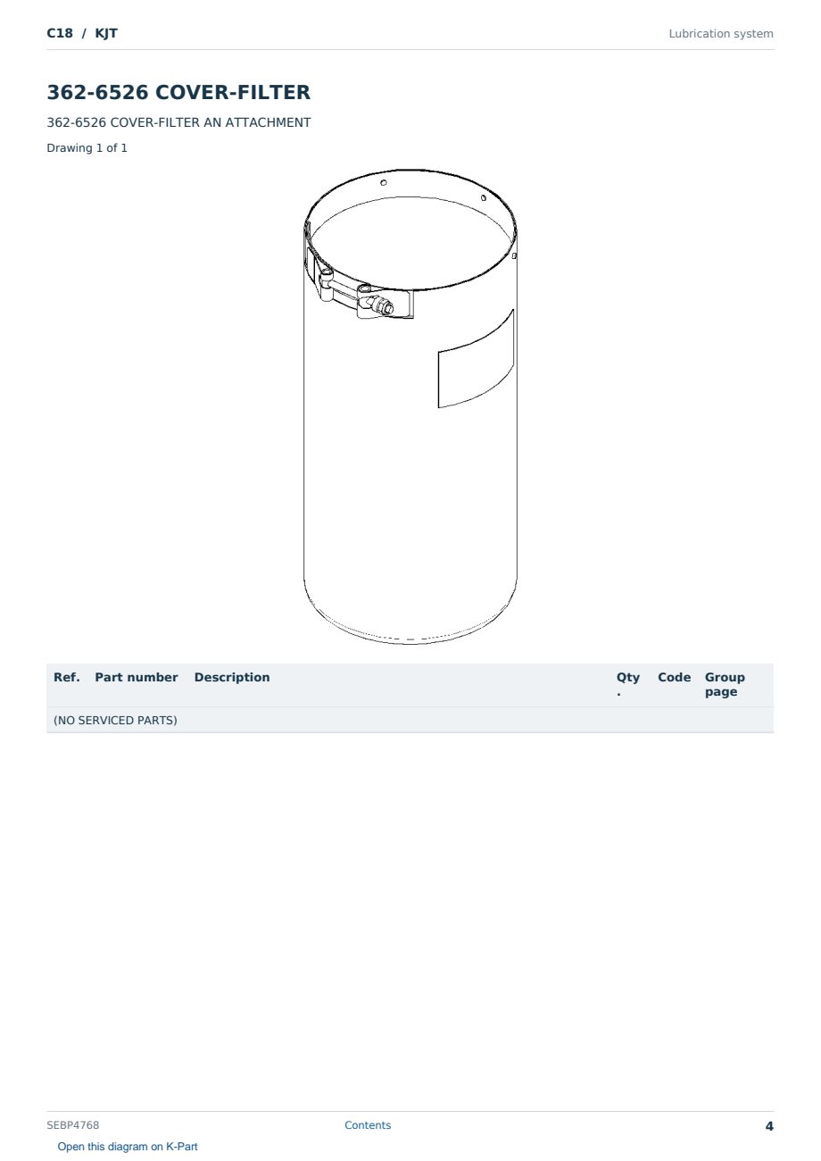 Caterpillar C18 S/N KJT Partsbook SEBP4768 (English) - sample page 4 of 10 Caterpillar C18 S/N KJT Partsbook SEBP4768 (English) - sample page 4 of 10