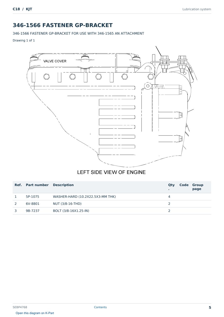 Caterpillar C18 S/N KJT Partsbook SEBP4768 (English) - sample page 5 of 10 Caterpillar C18 S/N KJT Partsbook SEBP4768 (English) - sample page 5 of 10