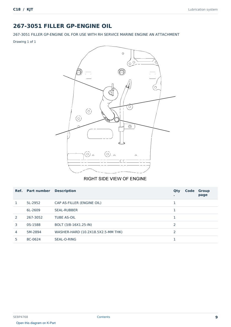 Caterpillar C18 S/N KJT Partsbook SEBP4768 (English) - sample page 9 of 10 Caterpillar C18 S/N KJT Partsbook SEBP4768 (English) - sample page 9 of 10
