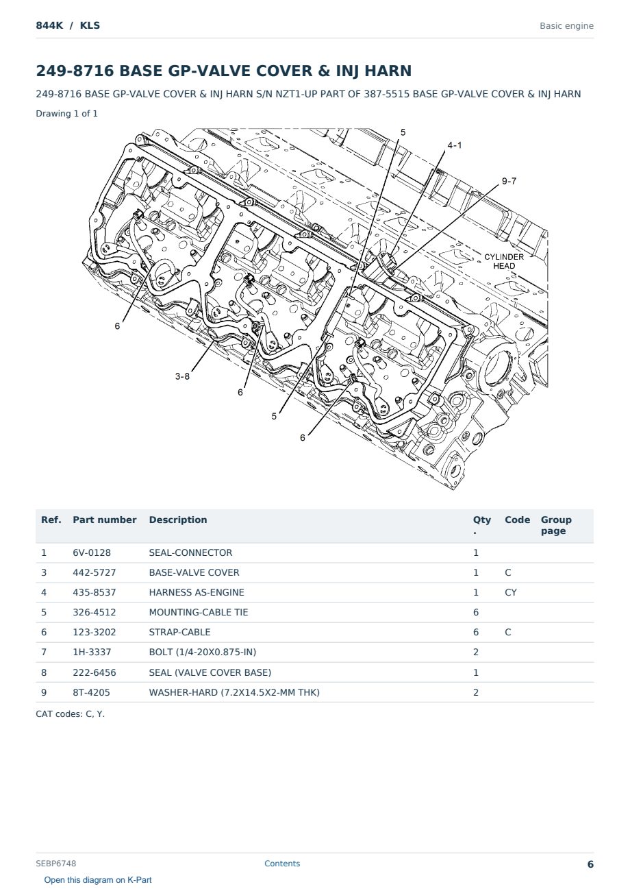 Caterpillar 844K S/N KLS Partsbook SEBP6748 (English) - sample page 6 of 10 Caterpillar 844K S/N KLS Partsbook SEBP6748 (English) - sample page 6 of 10