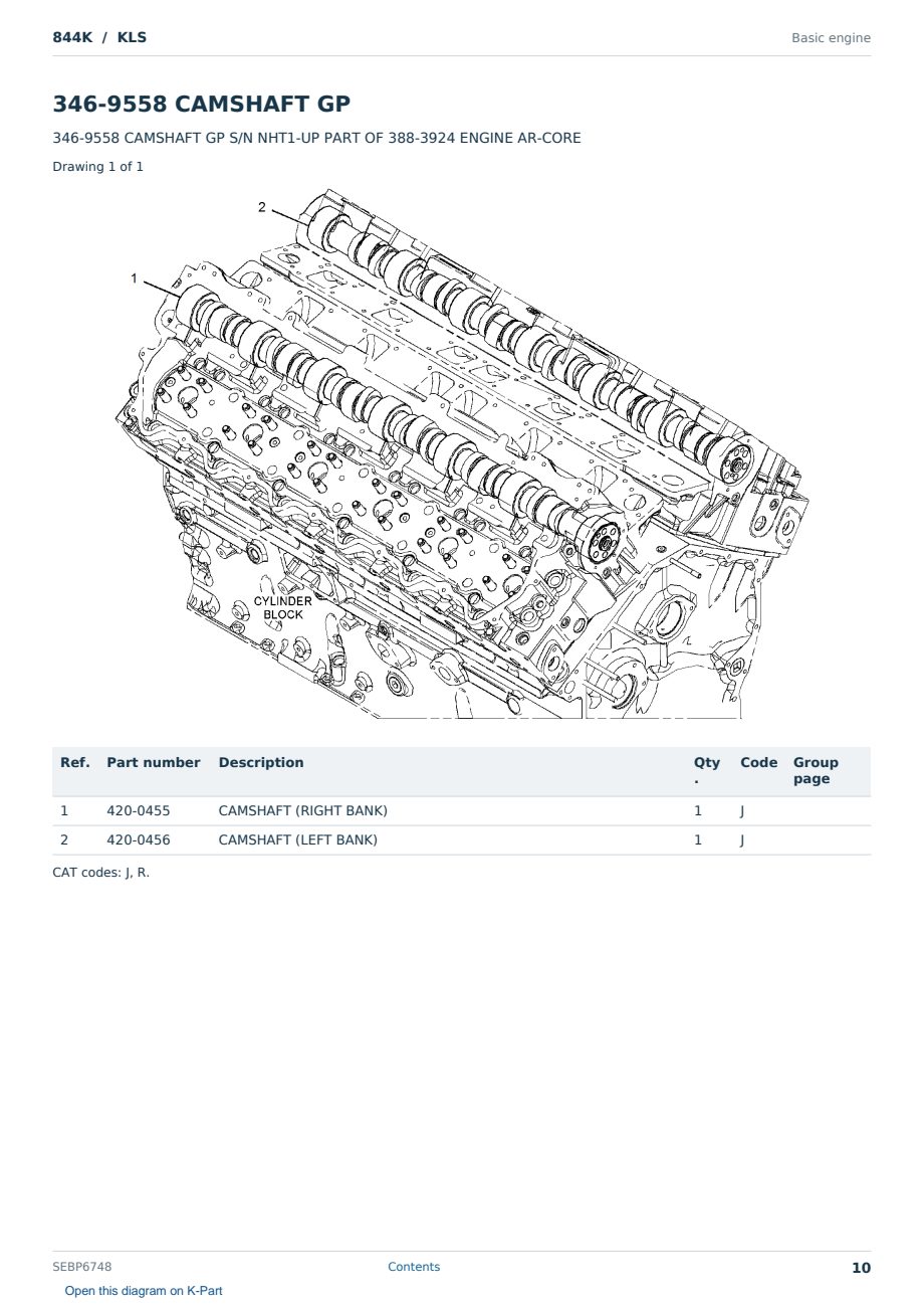 Caterpillar 844K S/N KLS Partsbook SEBP6748 (English) - sample page 10 of 10 Caterpillar 844K S/N KLS Partsbook SEBP6748 (English) - sample page 10 of 10