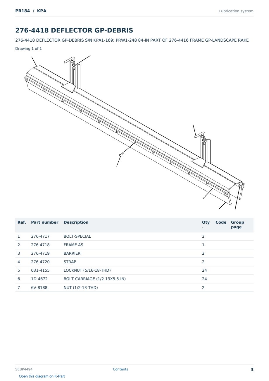 Caterpillar PR184 S/N KPA Partsbook SEBP4494 (English) - sample page 3 of 10 Caterpillar PR184 S/N KPA Partsbook SEBP4494 (English) - sample page 3 of 10