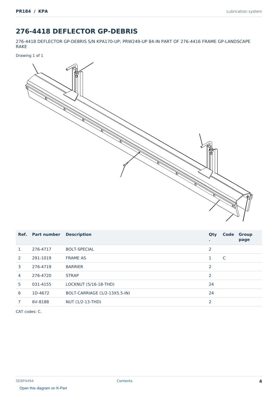 Caterpillar PR184 S/N KPA Partsbook SEBP4494 (English) - sample page 4 of 10 Caterpillar PR184 S/N KPA Partsbook SEBP4494 (English) - sample page 4 of 10