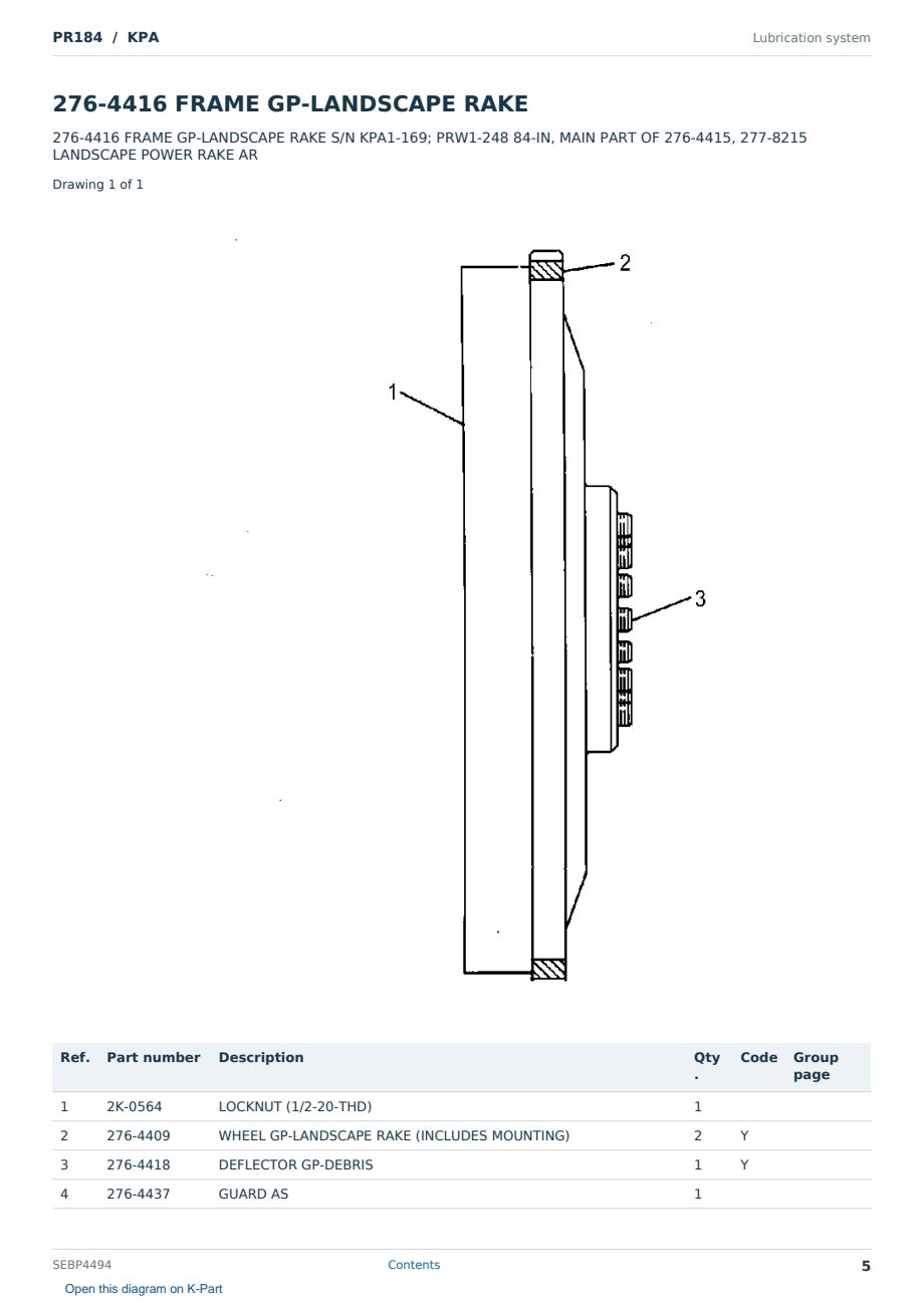 Caterpillar PR184 S/N KPA Partsbook SEBP4494 (English) - sample page 5 of 10 Caterpillar PR184 S/N KPA Partsbook SEBP4494 (English) - sample page 5 of 10
