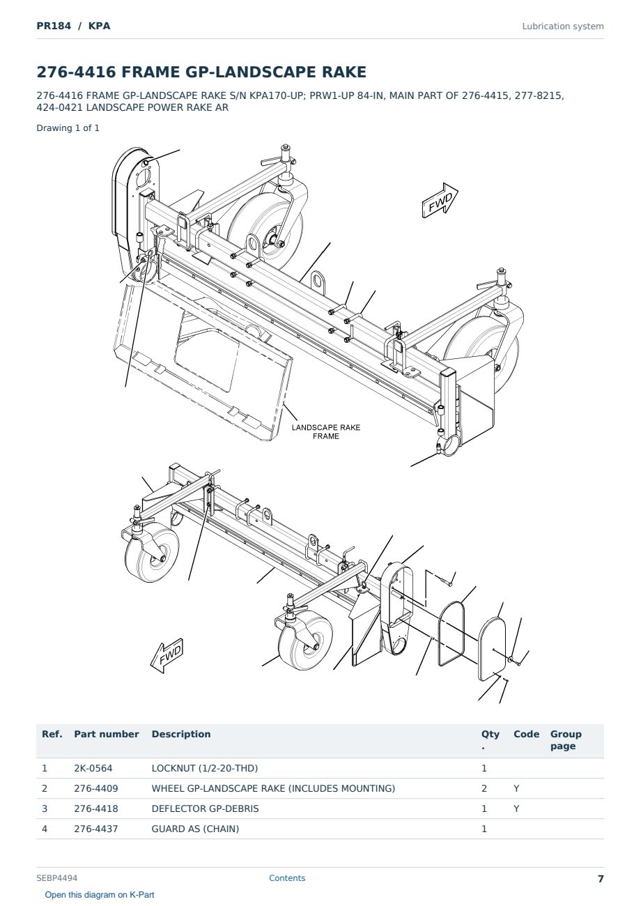 Caterpillar PR184 S/N KPA Partsbook SEBP4494 (English) - sample page 7 of 10 Caterpillar PR184 S/N KPA Partsbook SEBP4494 (English) - sample page 7 of 10