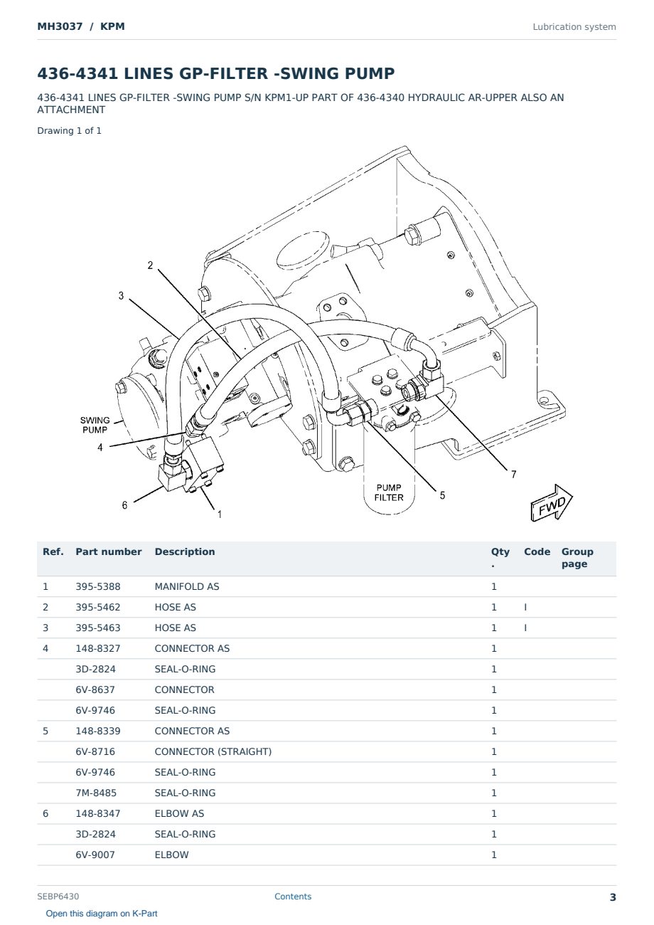 Caterpillar MH3037 S/N KPM Partsbook SEBP6430 (English) - sample page 3 of 10 Caterpillar MH3037 S/N KPM Partsbook SEBP6430 (English) - sample page 3 of 10