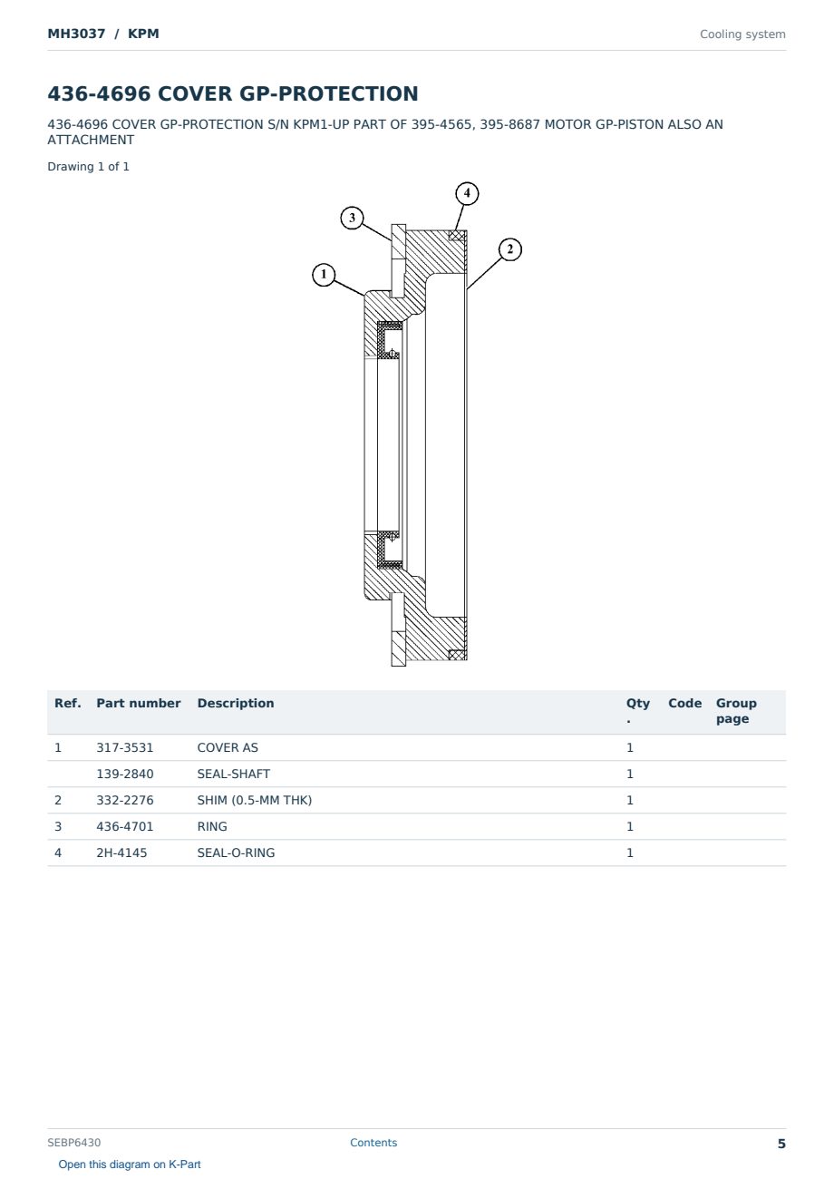 Caterpillar MH3037 S/N KPM Partsbook SEBP6430 (English) - sample page 5 of 10 Caterpillar MH3037 S/N KPM Partsbook SEBP6430 (English) - sample page 5 of 10