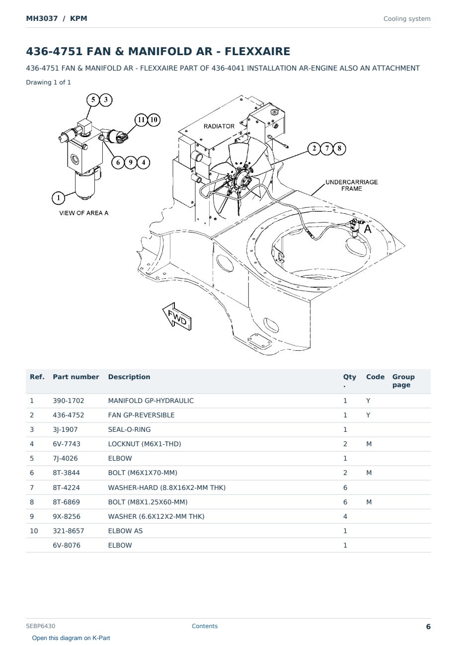 Caterpillar MH3037 S/N KPM Partsbook SEBP6430 (English) - sample page 6 of 10 Caterpillar MH3037 S/N KPM Partsbook SEBP6430 (English) - sample page 6 of 10