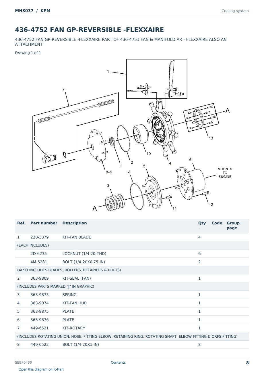 Caterpillar MH3037 S/N KPM Partsbook SEBP6430 (English) - sample page 8 of 10 Caterpillar MH3037 S/N KPM Partsbook SEBP6430 (English) - sample page 8 of 10