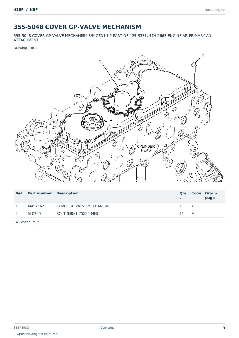 Caterpillar 416F S/N KSF Partsbook SEBP5983 (English) - sample page 3 of 10 Caterpillar 416F S/N KSF Partsbook SEBP5983 (English) - sample page 3 of 10
