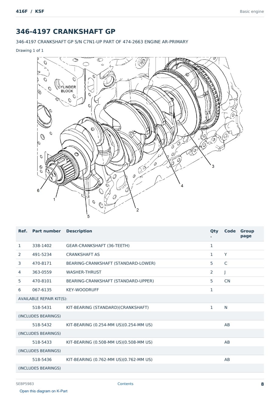 Caterpillar 416F S/N KSF Partsbook SEBP5983 (English) - sample page 8 of 10 Caterpillar 416F S/N KSF Partsbook SEBP5983 (English) - sample page 8 of 10