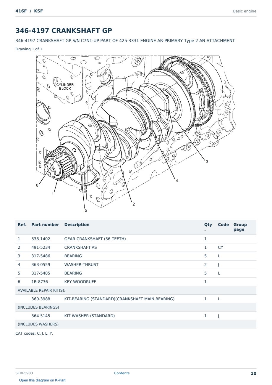 Caterpillar 416F S/N KSF Partsbook SEBP5983 (English) - sample page 10 of 10 Caterpillar 416F S/N KSF Partsbook SEBP5983 (English) - sample page 10 of 10