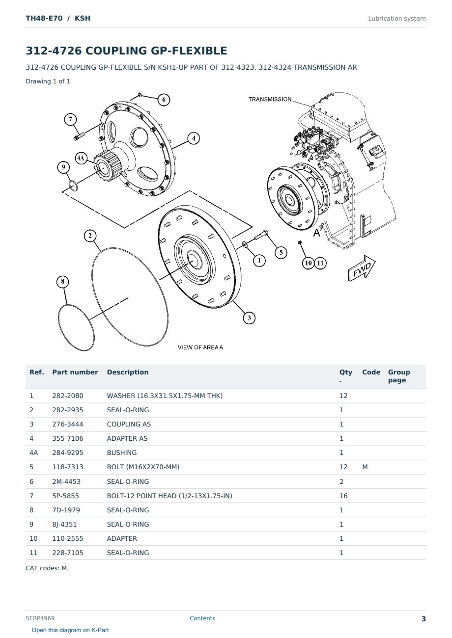 Caterpillar TH48-E70 S/N KSH Partsbook SEBP4969 (English) - sample page 3 of 10 Caterpillar TH48-E70 S/N KSH Partsbook SEBP4969 (English) - sample page 3 of 10