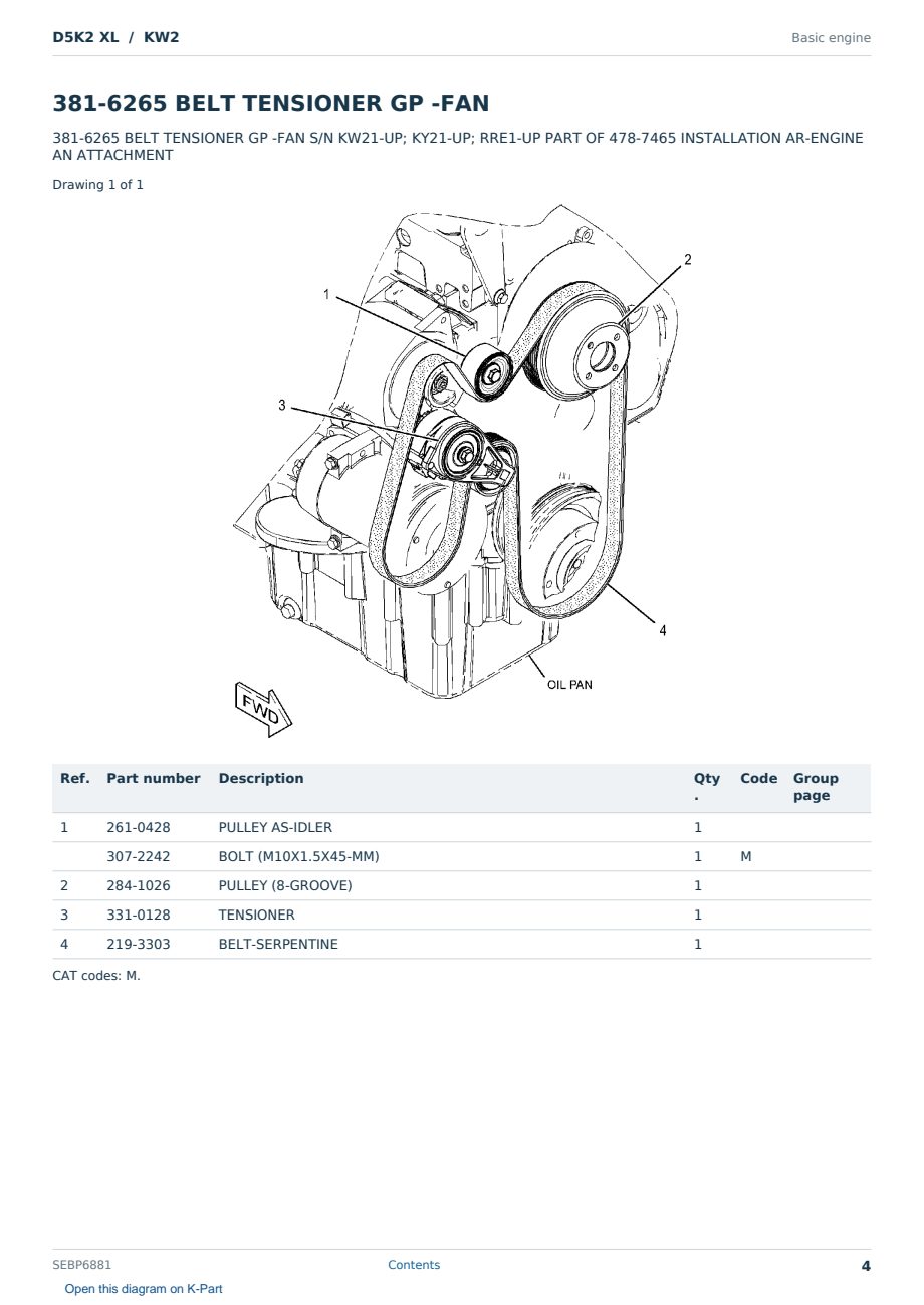 Caterpillar D5K2 XL S/N KW2 Partsbook SEBP6881 (English) - sample page 4 of 10 Caterpillar D5K2 XL S/N KW2 Partsbook SEBP6881 (English) - sample page 4 of 10