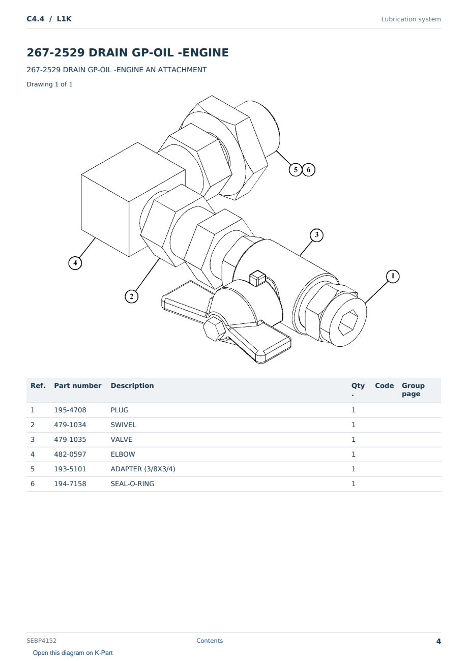 Caterpillar C4.4 S/N L1K Partsbook SEBP4152 (English) - sample page 4 of 10 Caterpillar C4.4 S/N L1K Partsbook SEBP4152 (English) - sample page 4 of 10