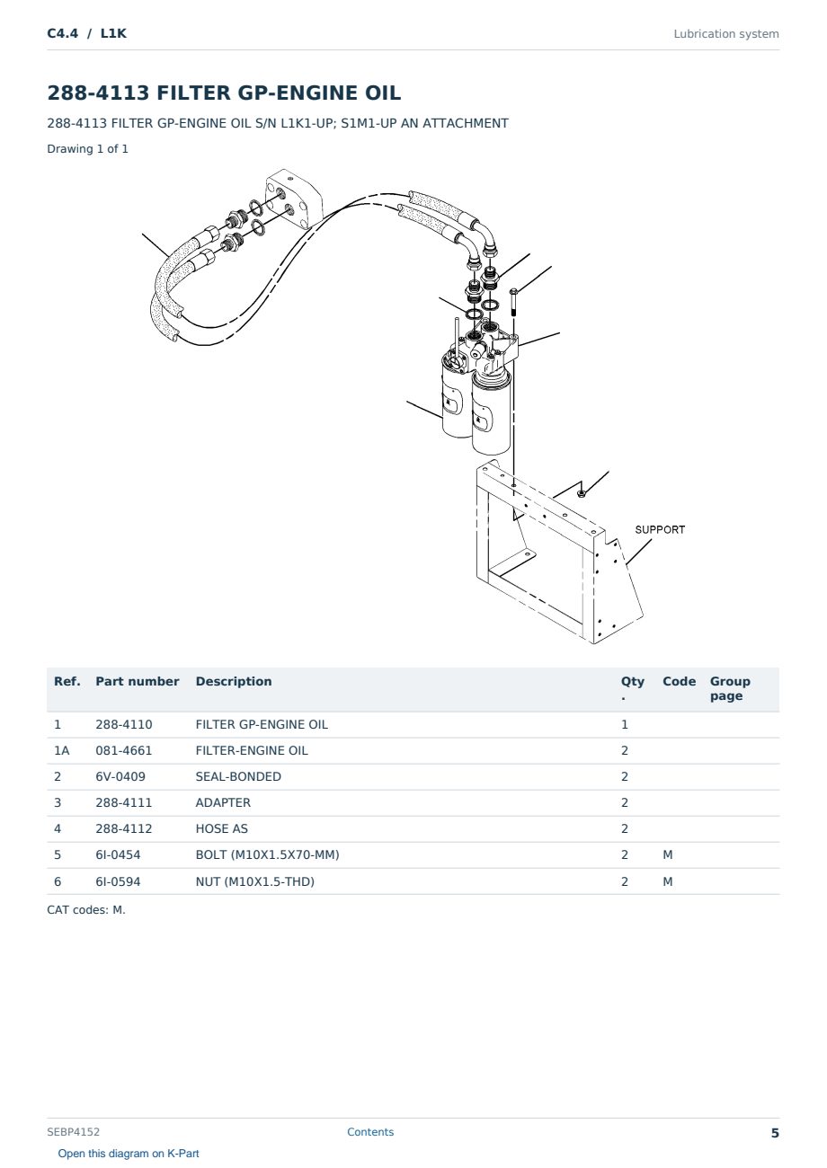 Caterpillar C4.4 S/N L1K Partsbook SEBP4152 (English) - sample page 5 of 10 Caterpillar C4.4 S/N L1K Partsbook SEBP4152 (English) - sample page 5 of 10